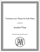 Variations on a Theme for Solo Piano piano sheet music cover